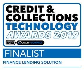 Credit & Collections technology awards 2019. Finalist. Finance lending solution